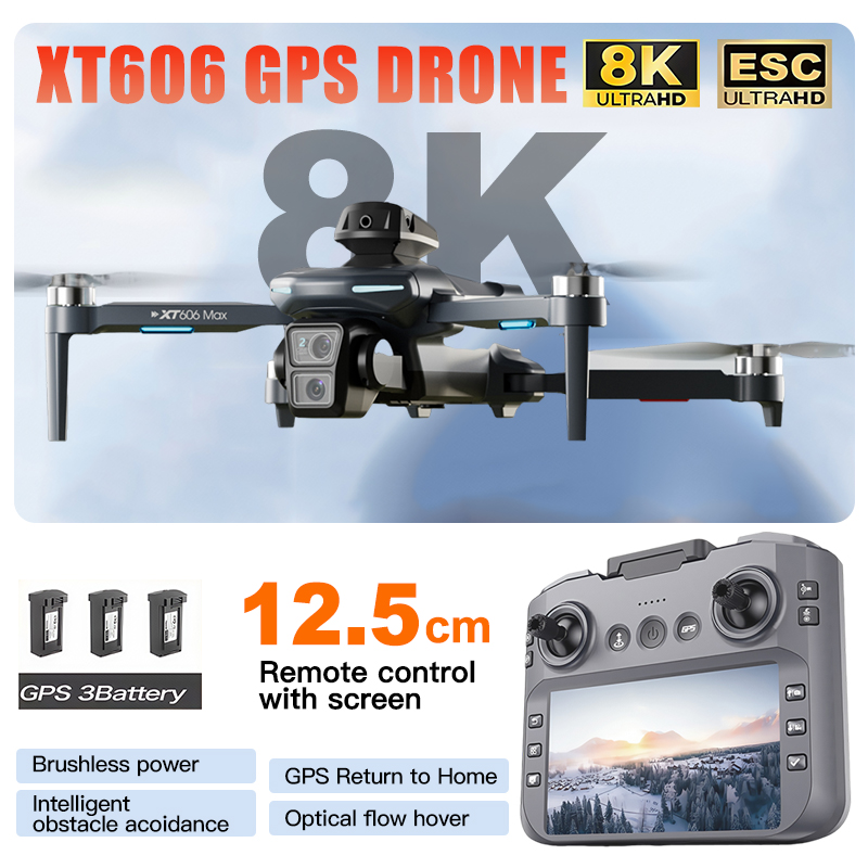 XT606 MAX 3 배터리 드론 4k 8K HD 전문 - Jjrc Drone X12 리뷰 및 가격
